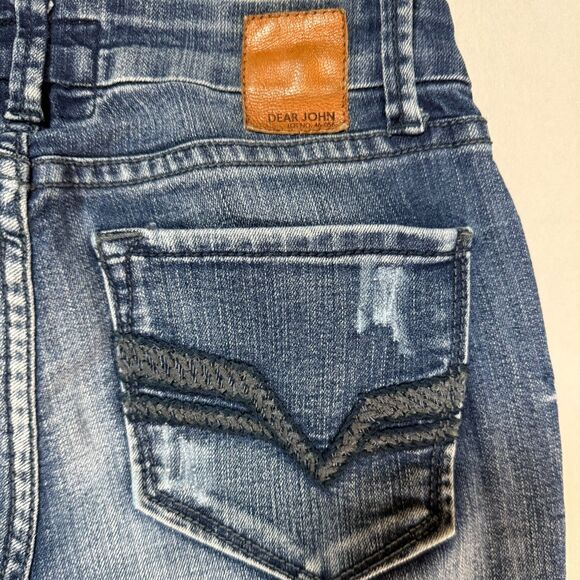 Dear John Bootcut Distressed Women's Medium Wash Jeans Size 25 Tailor Made Chic - Picture 9 of 14